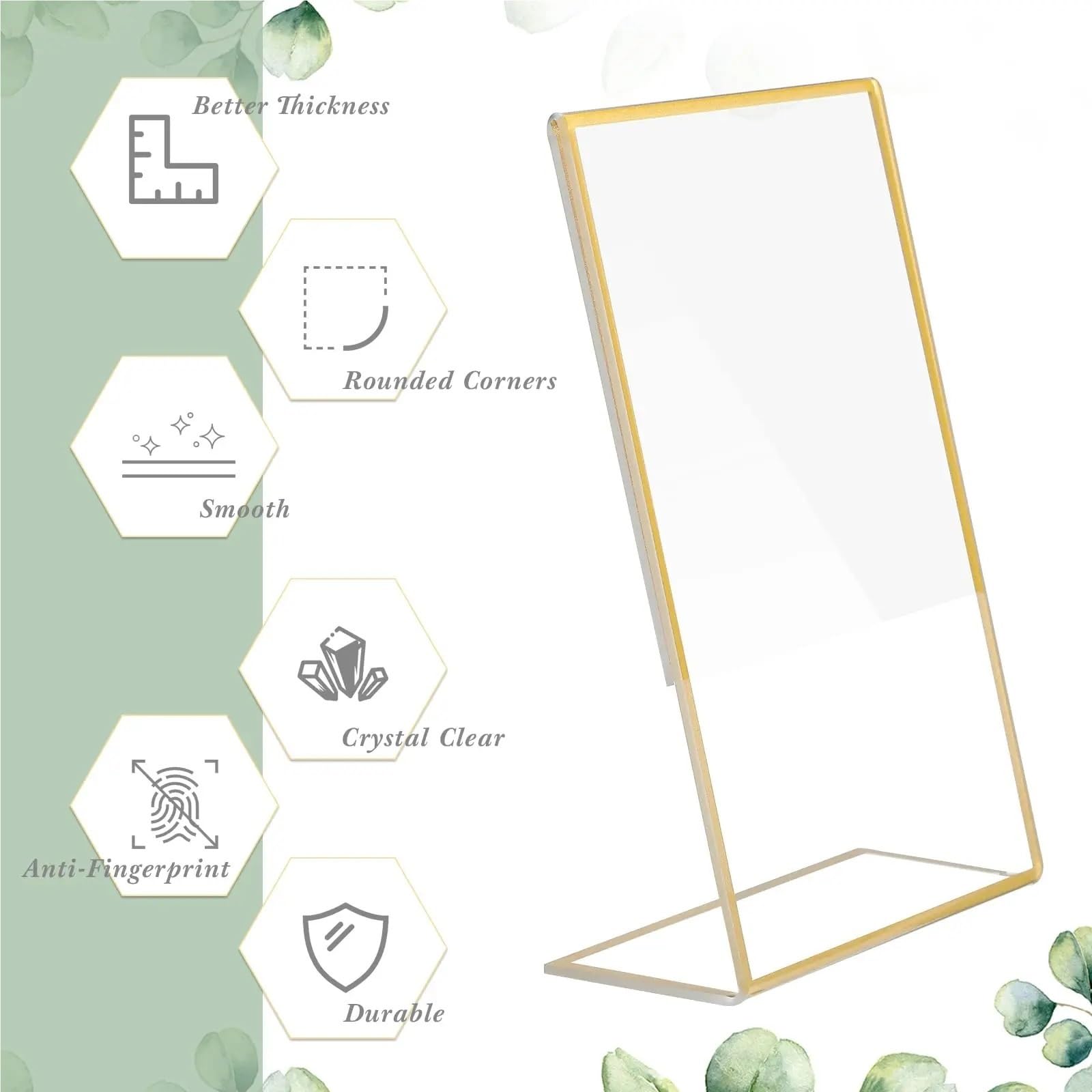 Paquete de 10 soportes acrílicos transparentes para letreros de mesa, menú, boda, oficina