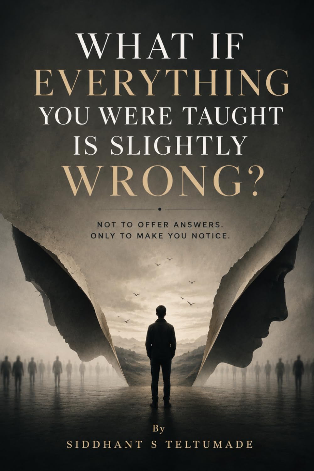 What if everything you were taught is slightly wrong?: Not to offer answers. Only to make you notice.