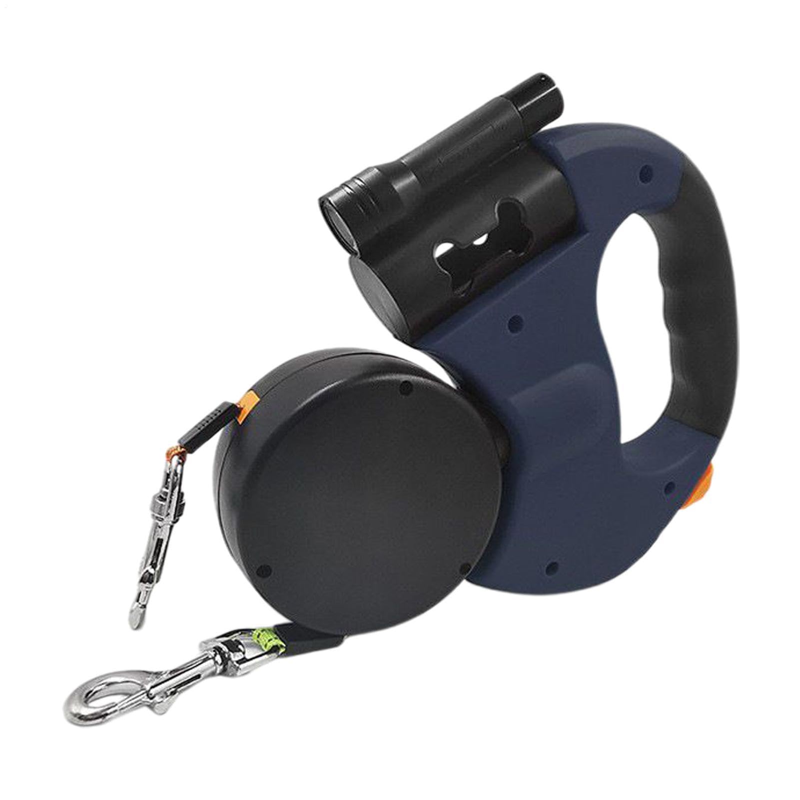Laisse double pour chien avec poignée rembourrée antidérapante et pliable