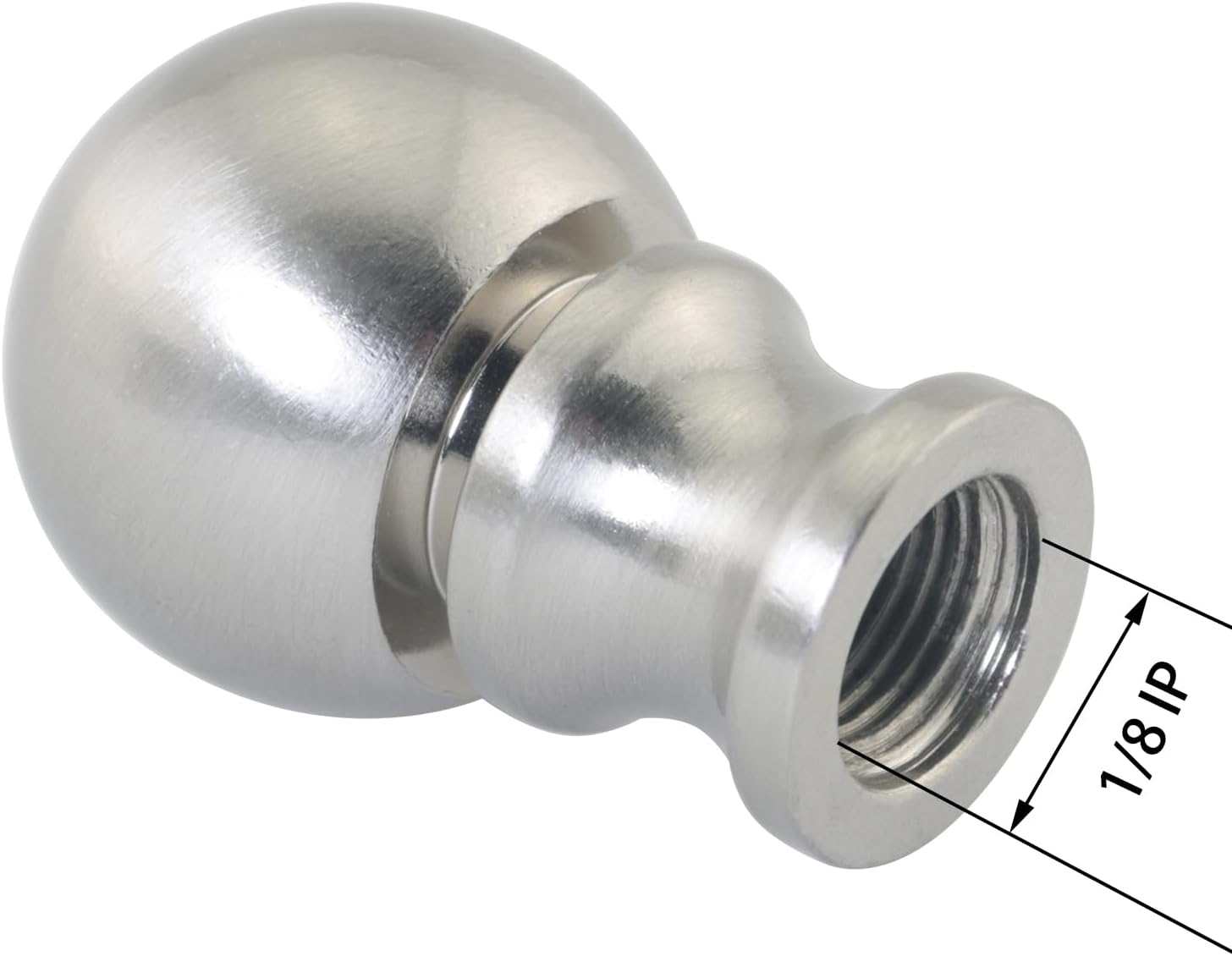 2PCS Brushed Nickel Metal Ball Lamp Holder Knob Top Accessory Table Lamp Decorative Cap Double Thread 1.4 Inches High for Photography Equipment Creative Lighting Living Room Bedroom image 5
