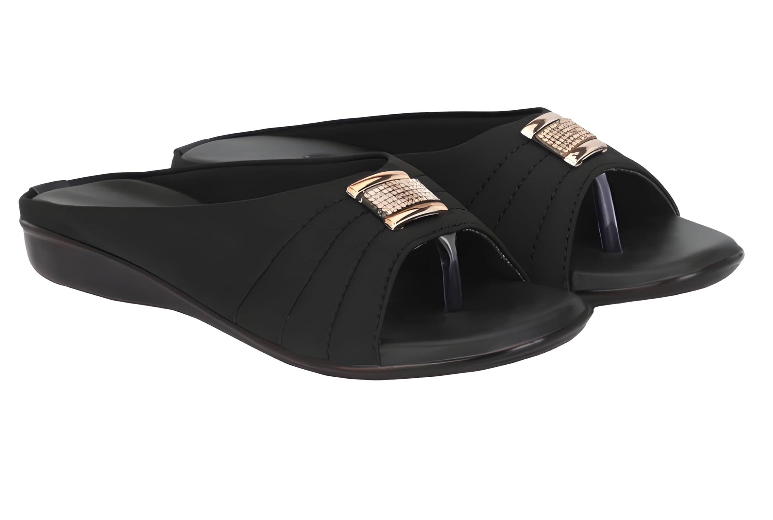BKRT Flats Sandal For Women | Stylish Footwear For Womans And Girls | Party Wedding Fashion, Daily Use, Casual Slippers (black, UK Footwear Size System, Adult, Women, Numeric, Medium, 5) (B0DBM8D4W8) Amazon Price History, Amazon Price Tracker