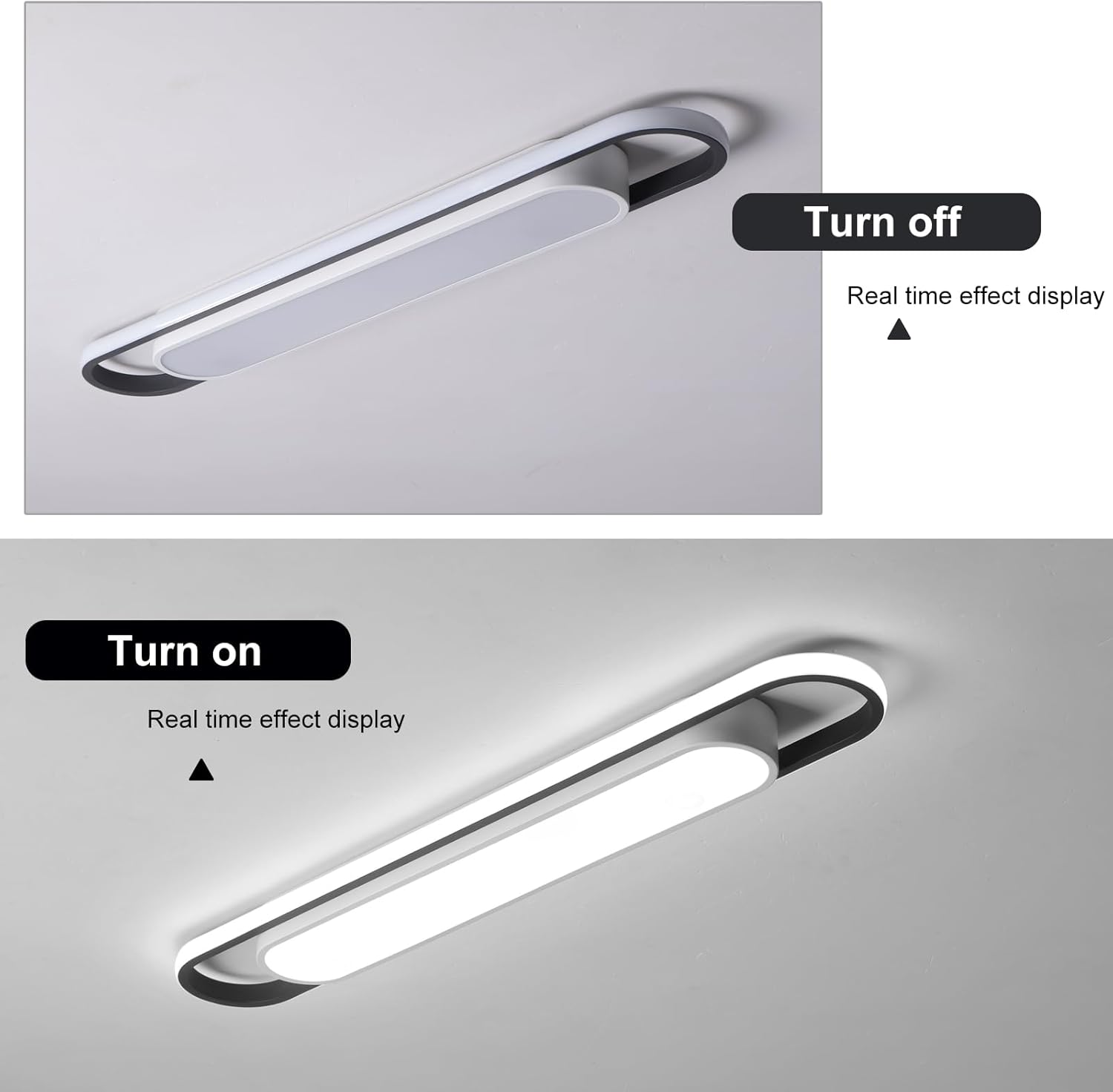 Modern LED Ceiling Lights,6500K Flush Mount Ceiling Lamp,50W Metal Smart Ceiling Chandelier Lighting Fixture for Kitchen Living Room Bedroom Dining Room Office Garage (36.2")