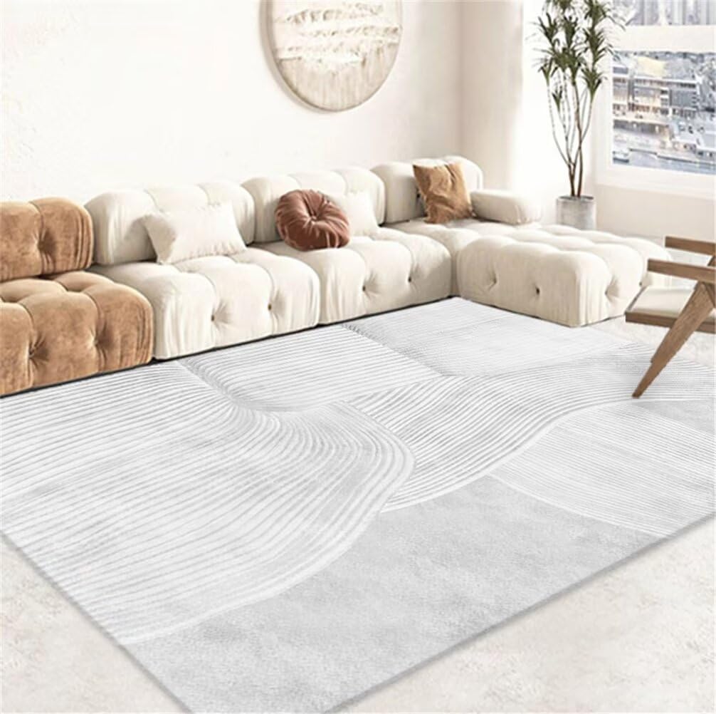 Tapis design moderne à rayures grises style épuré