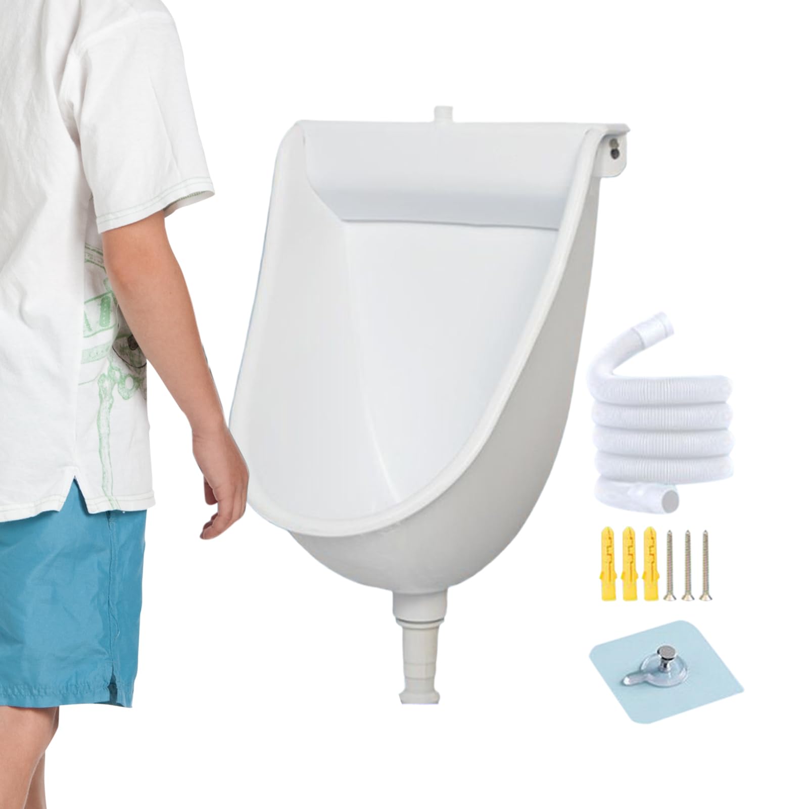 WC da montare a parete, con funzione di scarico e separatore, orinatoio per uomo, per uso esterno, casa, giardino, camper, appartamento, per papà, fidanzato, nonno