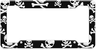 Graphics and More Blank Pirate Jolly Roger Skull Crossbones Pattern License Plate Frame - Buy now