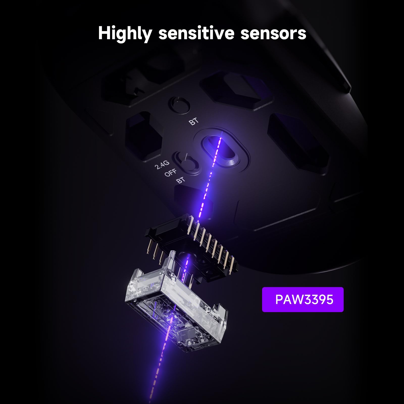 AKKO Dash Max Souris Gaming sans Fil 41g PAW3395 8K Ultra Légère | Souris Gaming Blanche, Taux 8K Rapide, Bluetooth/2.4GHz Sans Fil ou Filaire, DPI Jusqu'à 26000 pour FPS PC Mac