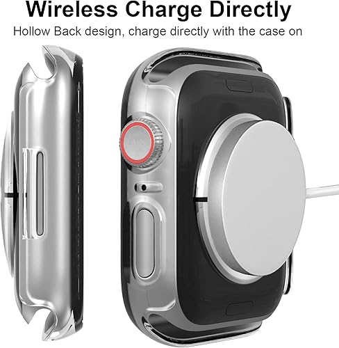 Miniatura 5 de Cuteey Juego de 2 para Apple Watch Series 9 Series 9 7 Funda Protectora de Pantalla de Privacidad 45mm, Protector de Vidrio Anti-Espía de PC Duro