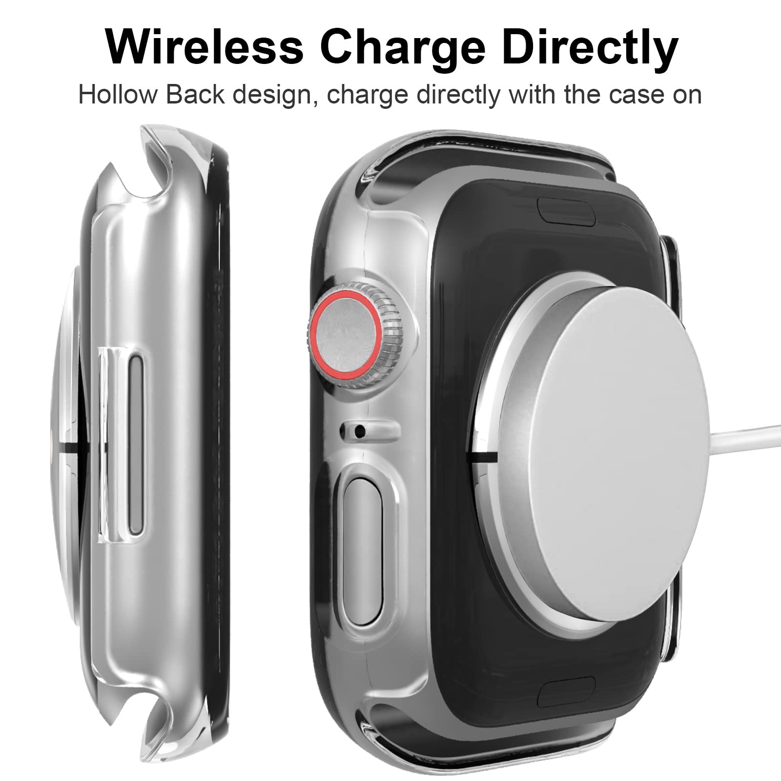 Etui ochronne na ekran do Apple Watch SE 2022 Series 6, 5, 4 SE, 44 mm, Unti-SPy, szklana osłona, twarda osłona z PC, osłona do iWatch Se 6, 5, 4, 44 mm, akcesoria, przezroczyste/przezroczyste