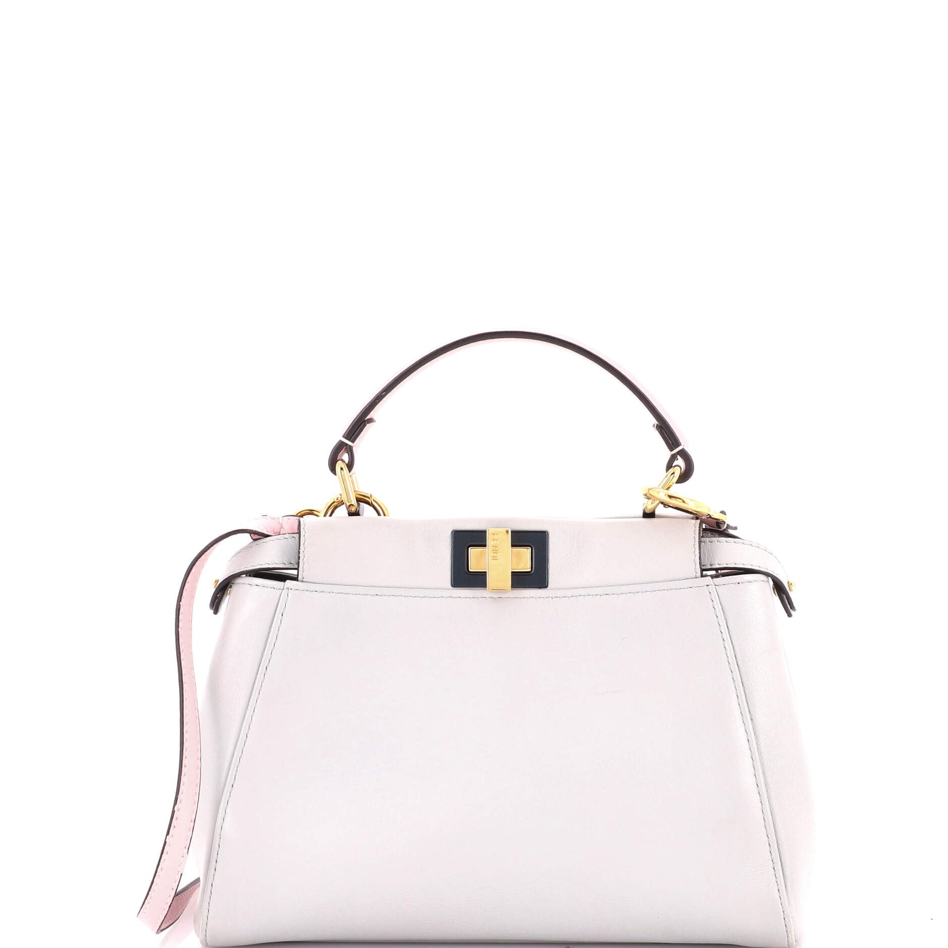 Pre-Loved Peekaboo Bag Leather Mini, Gray