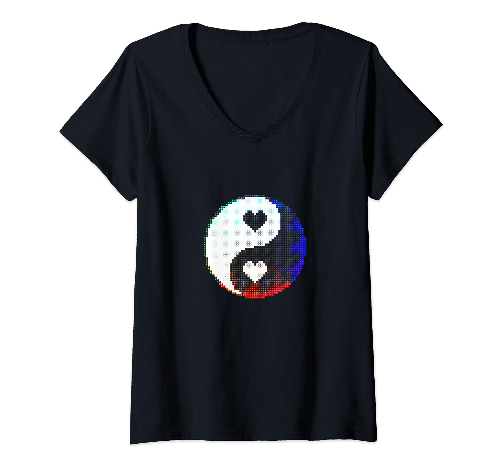 Womens Yin Yang - Tai Chi - Qi Gong V-Neck T-Shirt