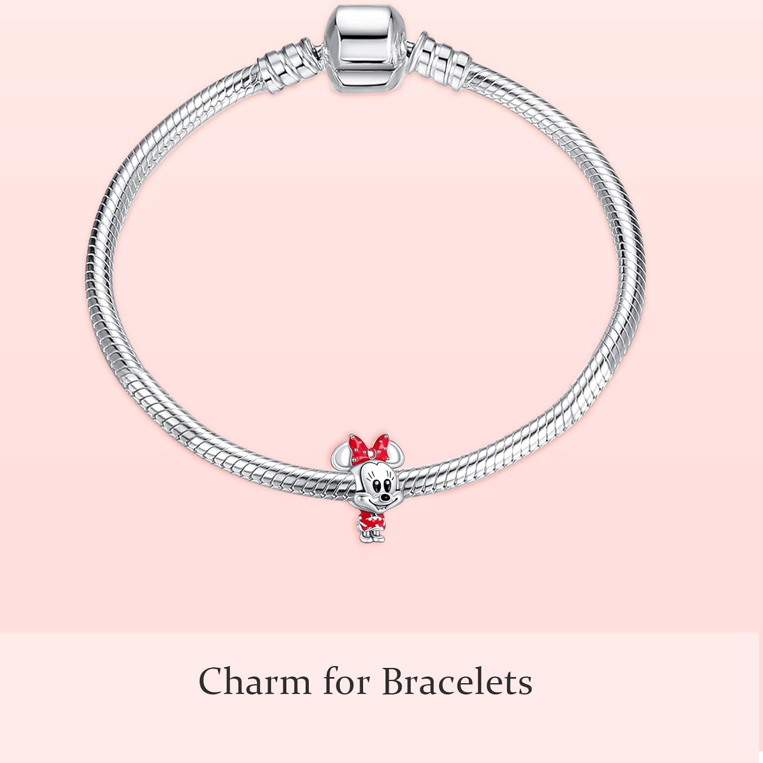 925 Sterling Silver Charms Cartoon Mouse Charm Set Beads For Women Bracelets Necklace 3 Piece/Package (Charm Set- C) - Image 3