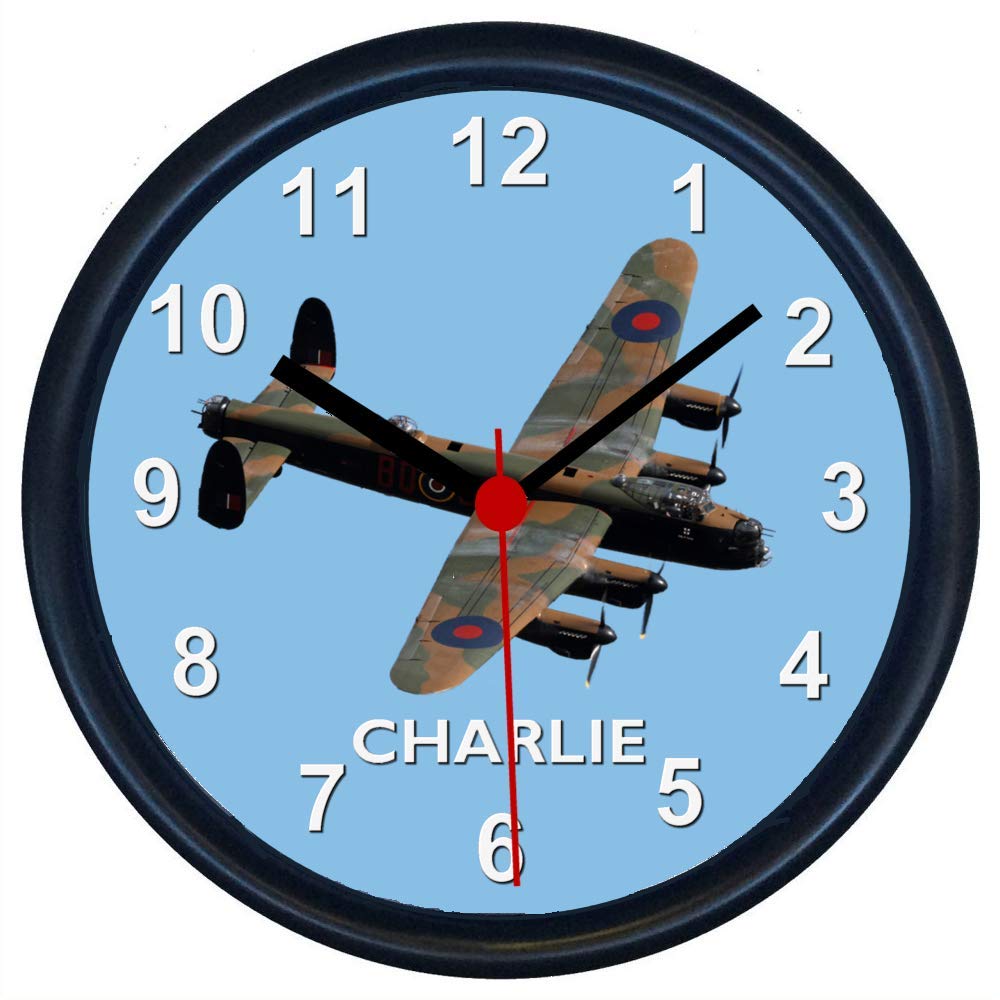 Key Expressions Black Personalised Avro Lancaster World War Two Bomber Aircraft Wall Clock