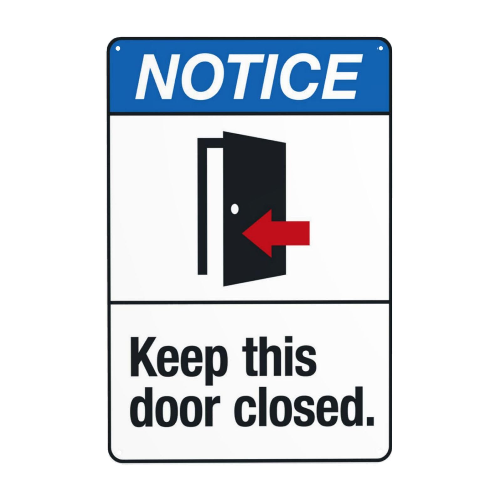Keep This Door Closed Vintage Metal Notice Warning Wall Decor Sign 12x8 Inch