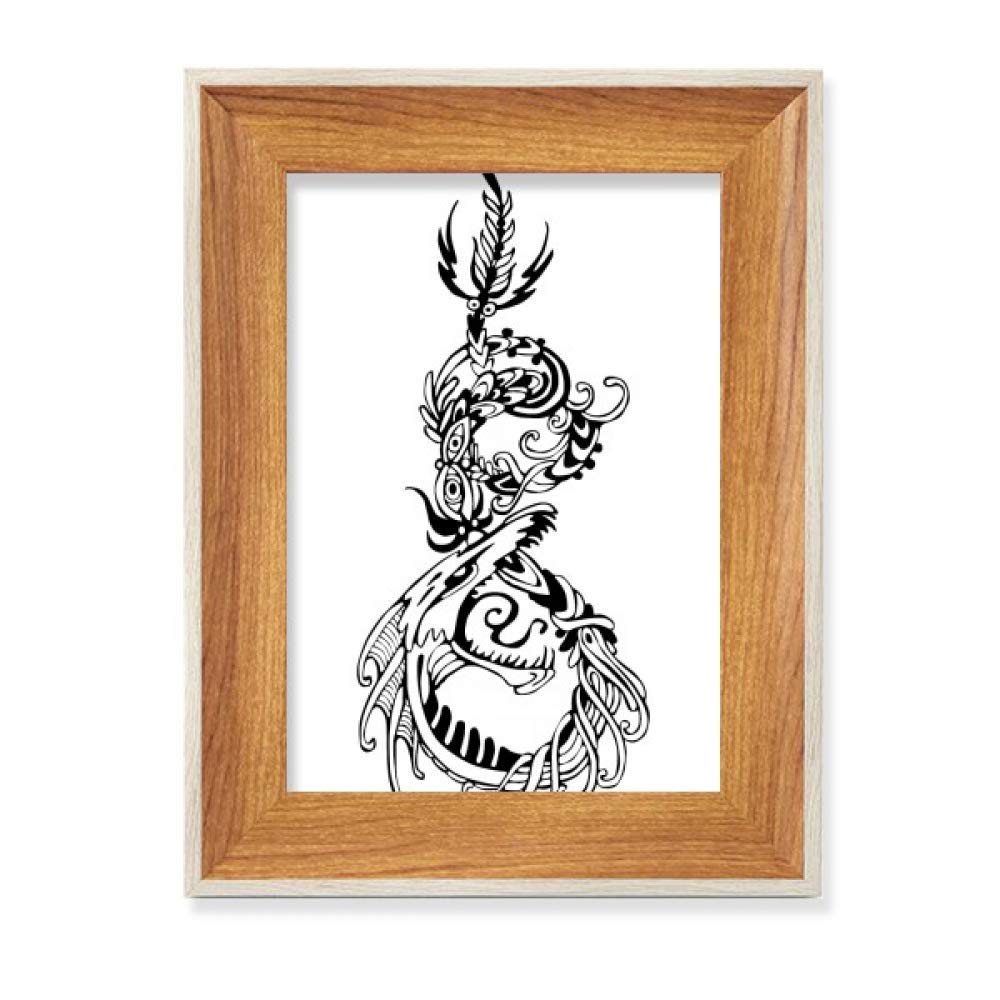 Affichage tableau art peinture oiseau et dragon chinois en bois