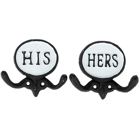 Exclusive Decorative Bathroom Towel Hooks Set for Couples: His and Hers Towel Hooks