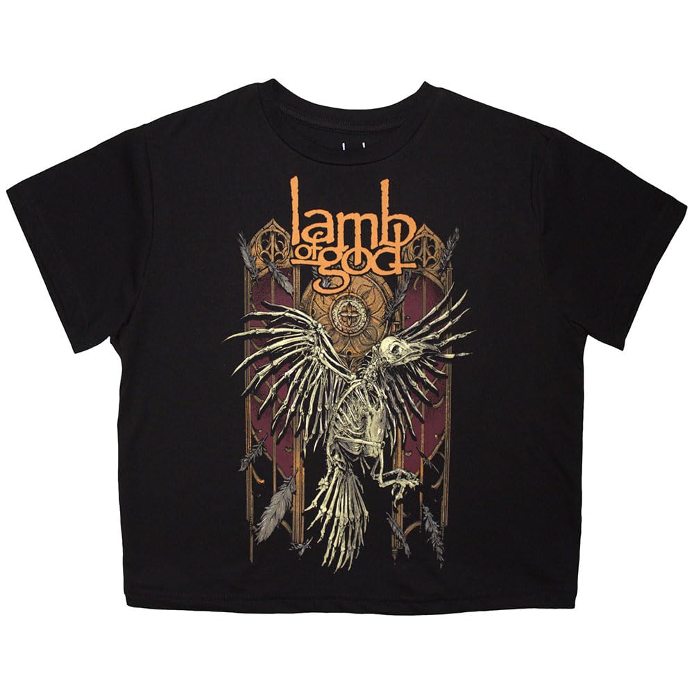 Rock Off officially licensed products Lamb of God Crow Crop Top T Shirt M Black