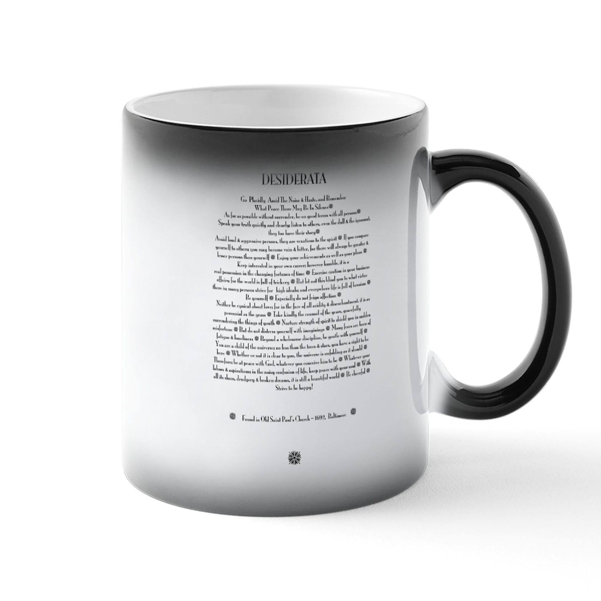 CafePress The DESIDERATA Poem By Max Ehrmann. Ceramic Magic Mug Coffee, Tea Cup 11 oz