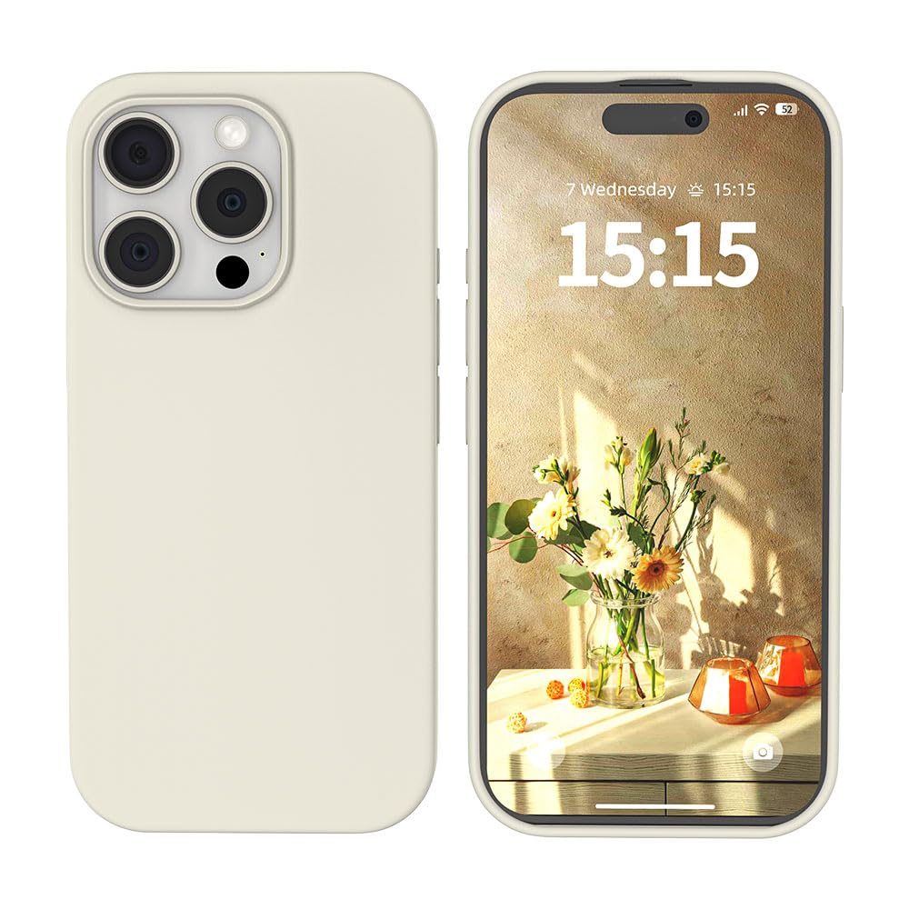SOH Mingying Designed for iPhone 15 Pro Case, Silicone Shockproof Anti-Skid Phone case for iPhone 15 Pro(6.1 inch) (Stone)
