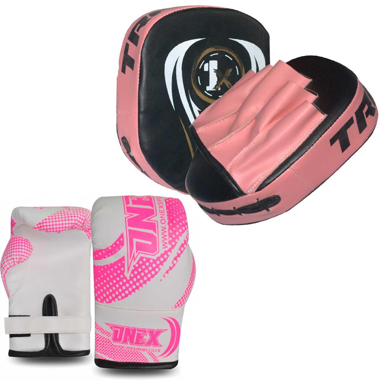 Boxing Gloves & Focus Pads Set 2oz Kids Boxing Gloves & Hook and Jab Pads for Training, Kickboxing, Muay Thai, Punch Bag, Sparring, MMA, Martial Arts, Taekwondo, Home & Gym Workout Equipment (PINK) — image 1