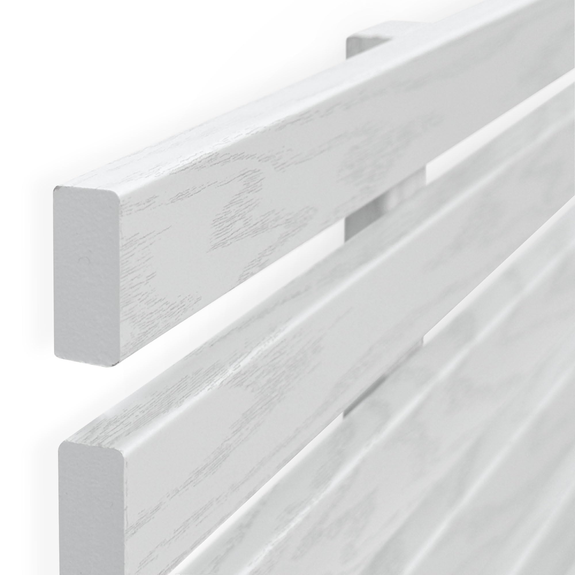 DHOME Testiera in Legno Riciclato DM con Gambe Stile Giapponese Letto Pallet Supporti inclusi (Legno Bianco, 160cm)