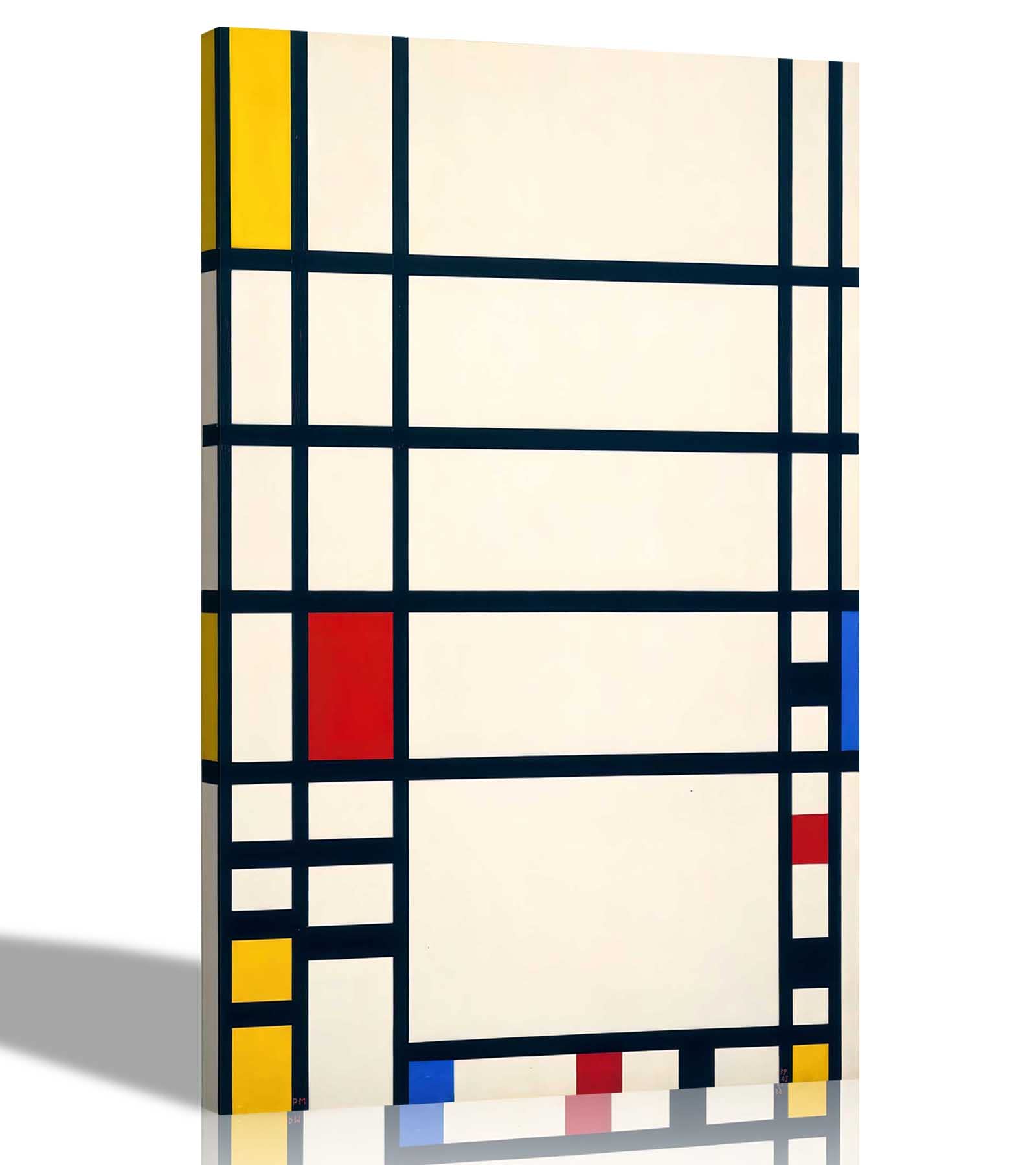 Artley Prints Trafalgar Square By Piet Mondrian Canvas Pictures Framed Prints Wall Art Home Office Work Framed Hanging Artwork Large 50 X 76Cm (20 X 30 Inches)
