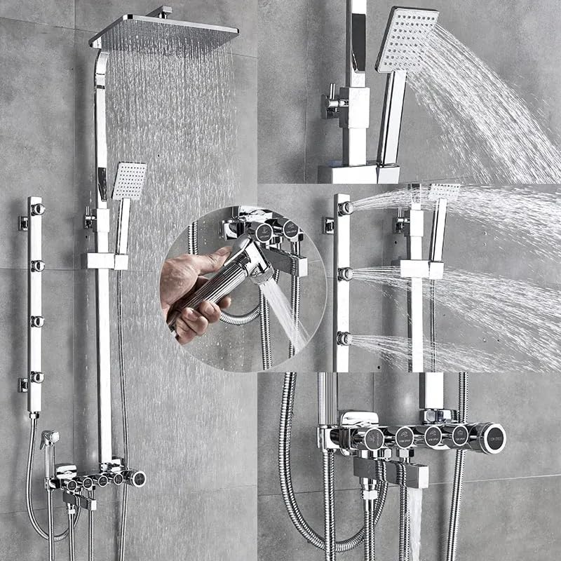 Mélangeur tap en laiton massif et finitions luxe matte black chrome pour douche haut de gamme