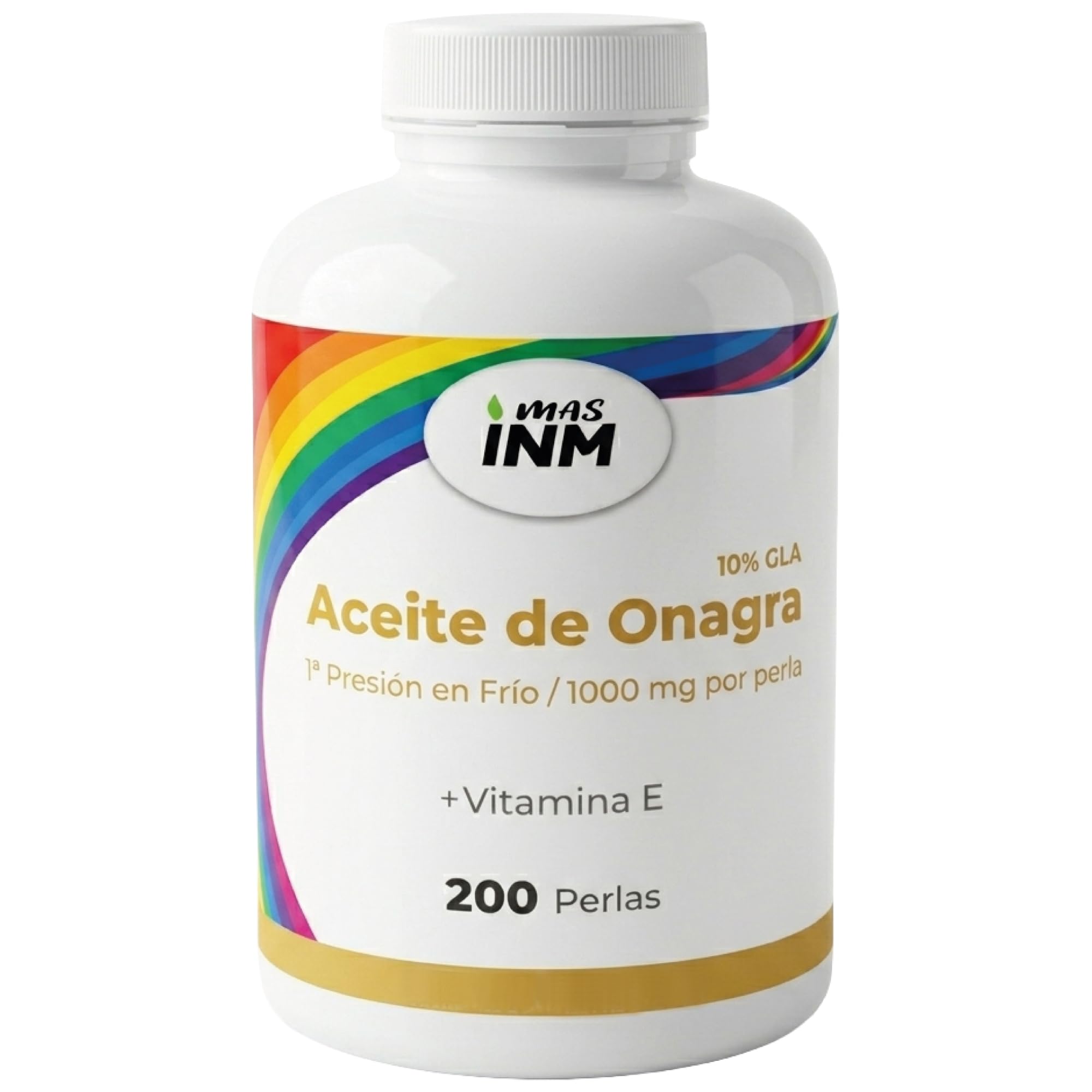 Aceite de Onagra perlas 1000mg con Vitamina E – Prensado en Frío 10% GLA – Complemento Natural de apoyo a la Mujer - Contribuye a proteger las células del estrés oxidativo - 200 perlas