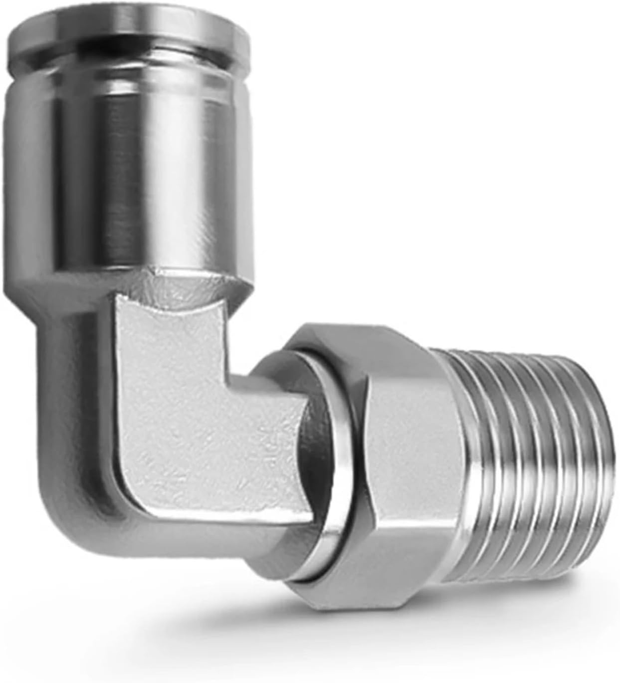PL304 Stainless Steel Pneumatic Quick Connector for 1/4 5/16 3/8 1/2 Inch Tube Hose Fitting NPT1/8 Male Compressor Fitting(PL1-4-NPT1-8)