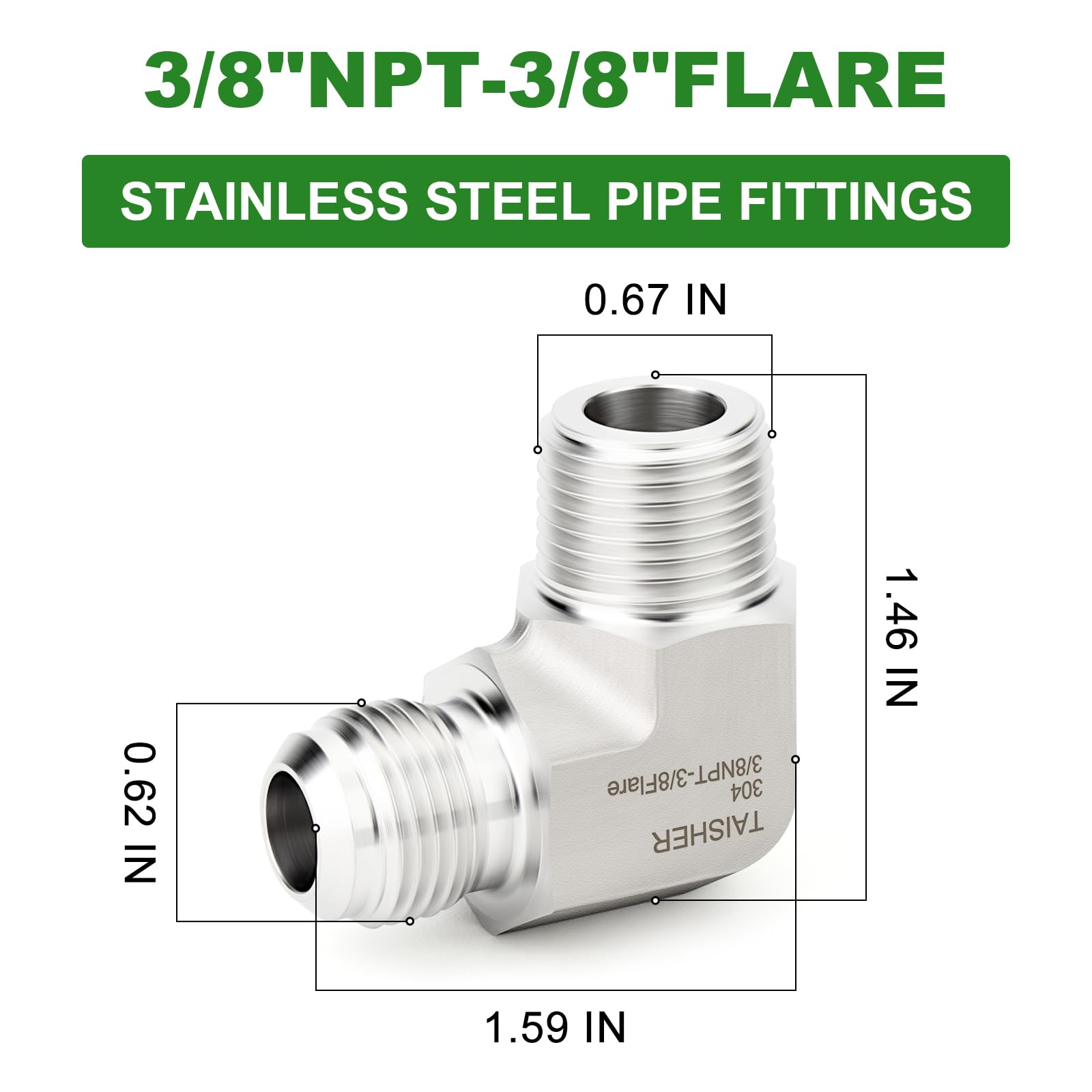 Amazon.co.jp: TAISHER 304ステンレススチール90度エルボチューブ