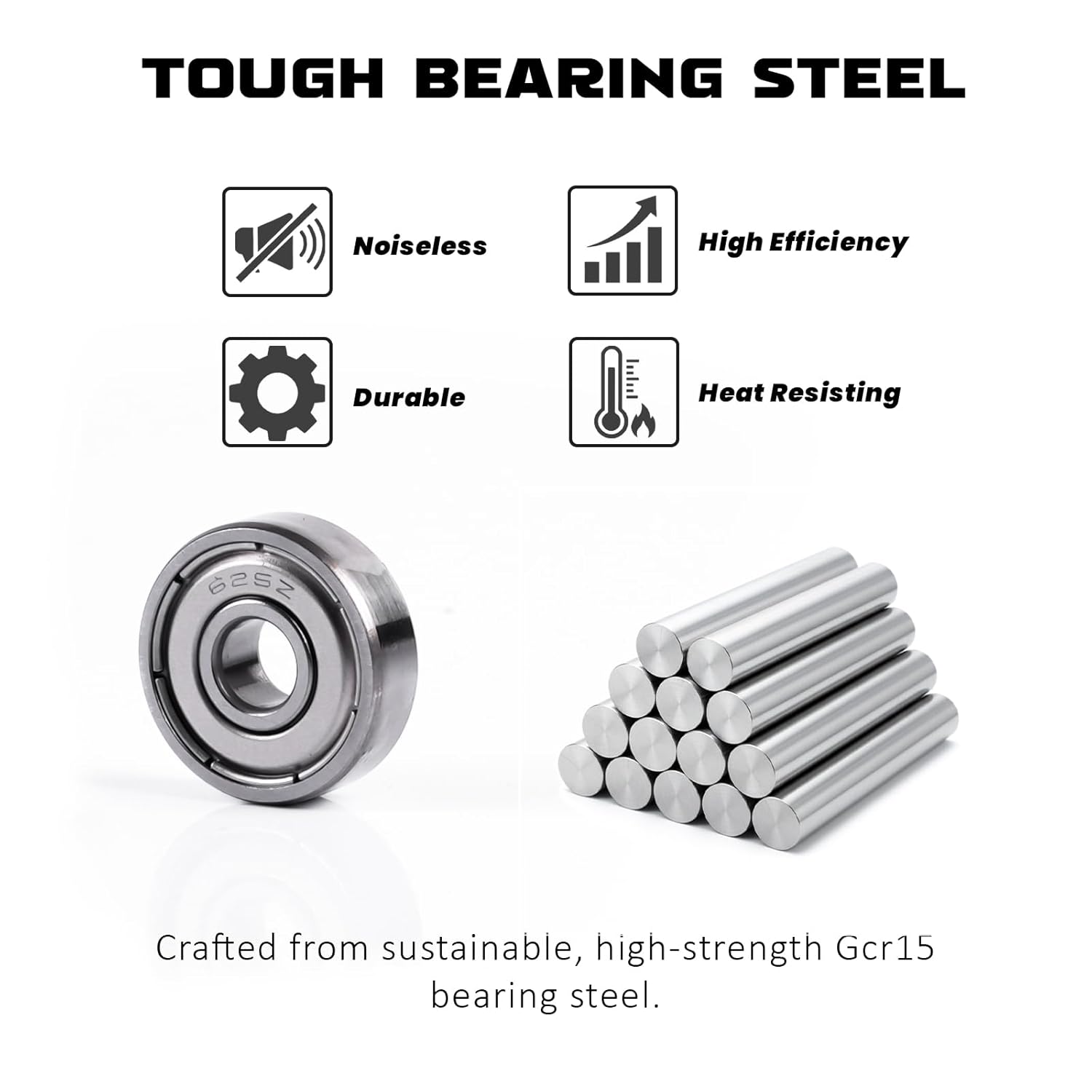 10Pcs 625 ZZ Ball Bearings,Double Metal Sealed Deep-Groove Ball Bearings,ABCE-3 Pre-Lubricated,Chromium Bearing Steel for Skateboards,Inline & Roller Skates,Small Machinery(5mm x 16mm x 5mm)