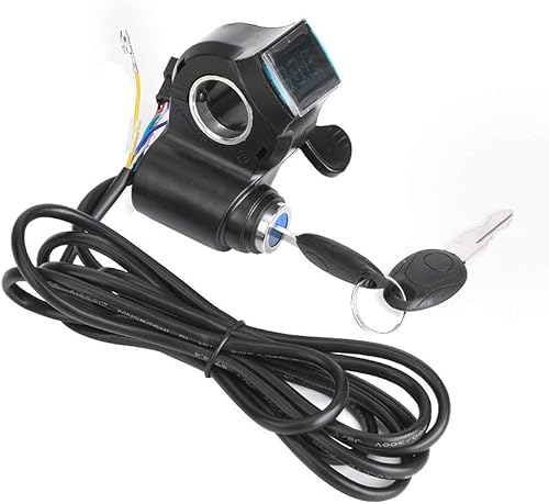 Pantalla de voltaje E, pantalla LCD de acelerador de pulgar E de plástico negro, interruptor de alimentación de voltaje de batería digital con