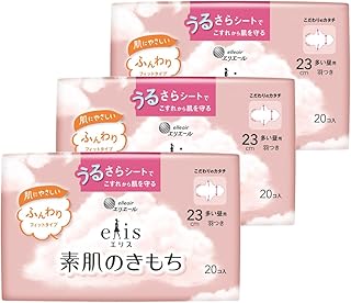 エリス 素肌のきもち 羽つき 23cm(多い昼用)60枚(20枚×3パック)【まとめ買い】