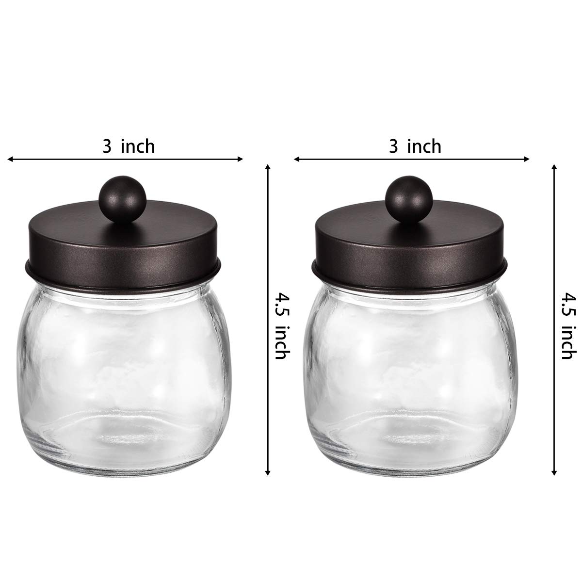 Mason Jar Bathroom Apothecary Jars Rustproof Stainless Steel Lid