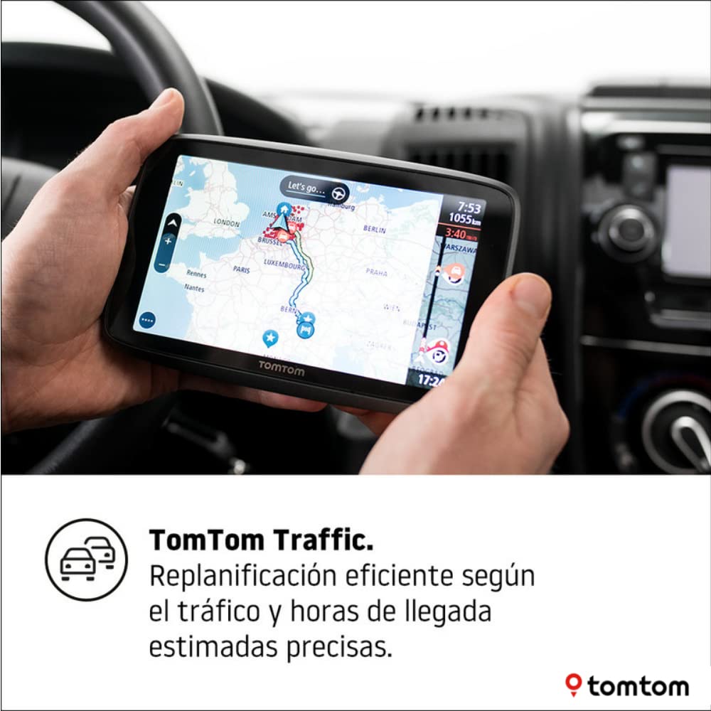 TomTom GPS para carvanas y autocaravanas con Pantalla de 6" GO Camper Tour, Actualizaciones Mediante Wi-Fi y Avisos de Radares de Tráfico, Mapas del Europa
