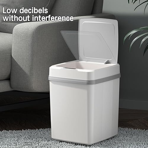Miniatura 8 de Cubo de basura inteligente de inducción de 12 litros con sensor inteligente con manual de usuario (idioma español no garantizado), cubo de basura