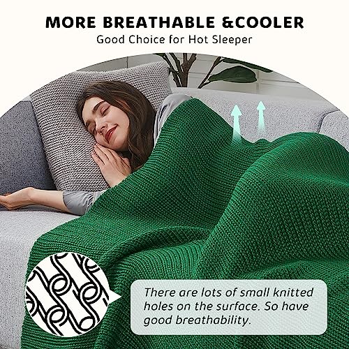 L'AGRATY Knitted Weighted Blanket - 60"x80" 15lbs Cooling Chunky Knit Heavy Blanket for Adults Braided Crochet Throw Thick Cable Yarn Knit Decorative No Beads Evenly Weighted Machine Washable