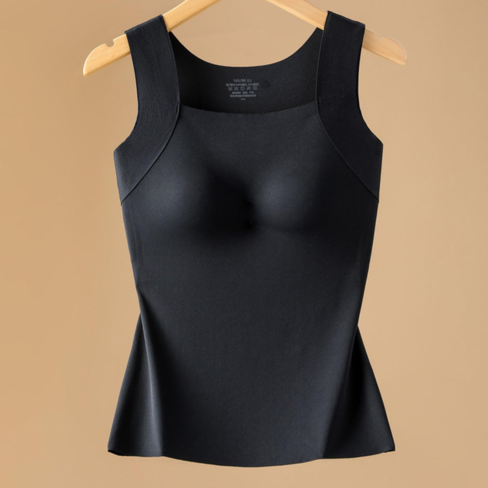 Women's Square Neck Tank Tops Sleeveless Crop Top with Chest Pad Seamless Stretch Cami Tanks Shirts Summer Basic Tight Tees — view 5