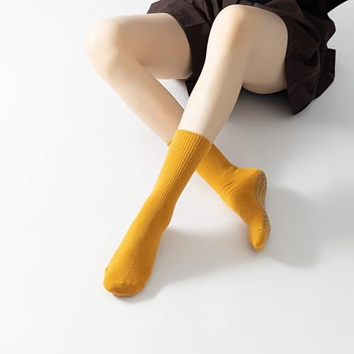 Miniatura 7 de Calcetines de yoga y pilates con empuñaduras para mujer, antideslizantes, color caramelo, acolchados, calcetines para baile de ballet