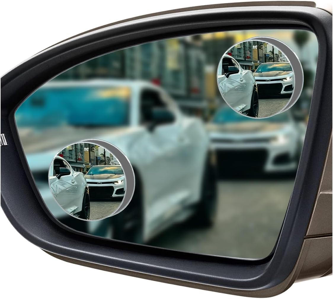 2PCS Fan-shaped Car Blind Spot Mirrors, HD Glass Wide Angle Side Mirrors for Enhanced Safety, Adjustable Frameless Rear View Mirror, Universal Car Exterior Accessories(Fan)