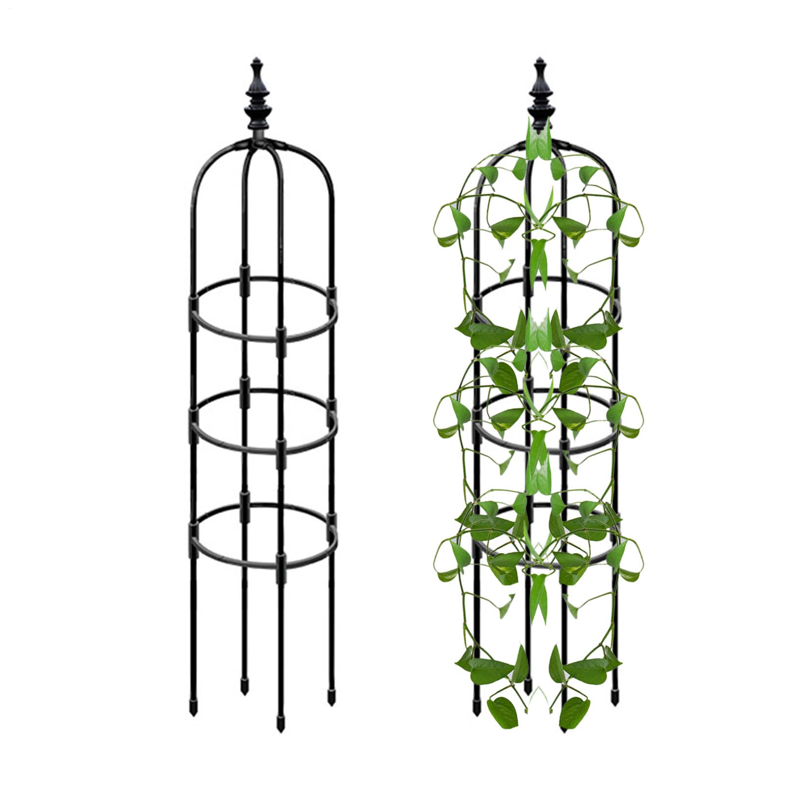 2pcs Garden Obelisk Trellis, Metal Obelisk Plant Support, Garden Trellis For Climbing Plants, Plant Climbing Frame, 150cm Outdoor Indoor Flower Plants Support
