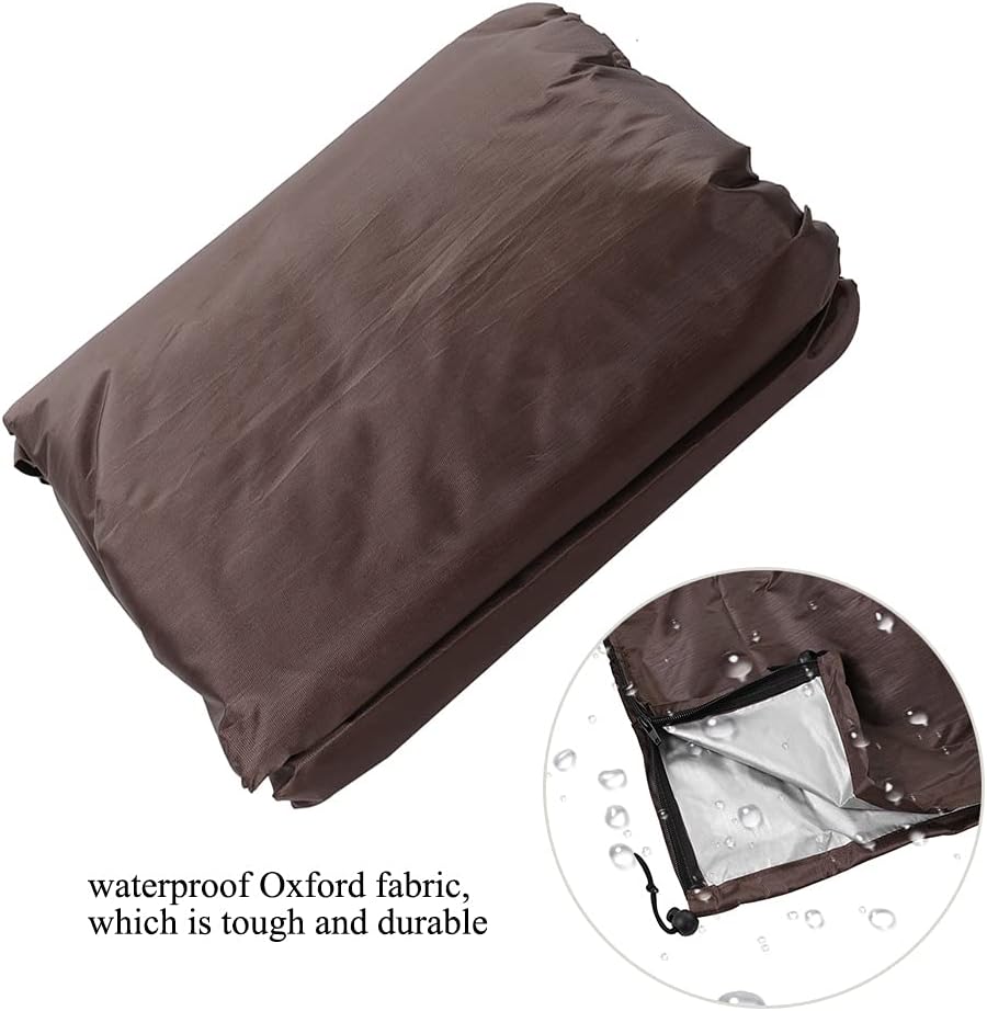 Restokki Outdoor Garden Swing Seat Covers, Swing Canopy Cover All Weather Protection, Waterproof 3 Seater Hammock Furniture Protector(Coffee)