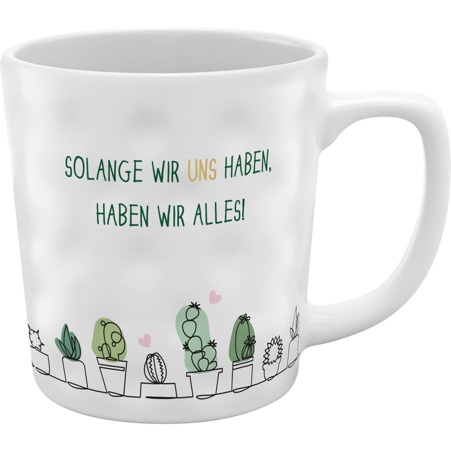 GRUSS & CO Mug with Motif Print UNS haben | Structured Mug, Stoneware, 37 cl, Multi-Coloured, 48456