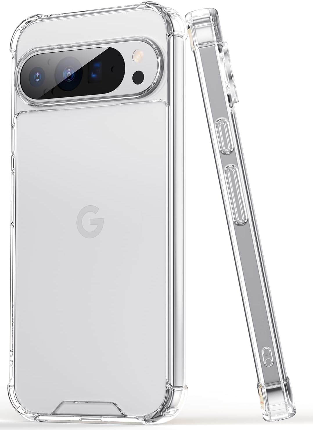 SALAWAT for Google Pixel 9 Pro XL Case, Clear Cute Gradient Slim Phone Case Cover Reinforced TPU Bumper Hard PC Back Shockproof Protective Case for Pixel 9 Pro XL 2024 (Crystal Clear)