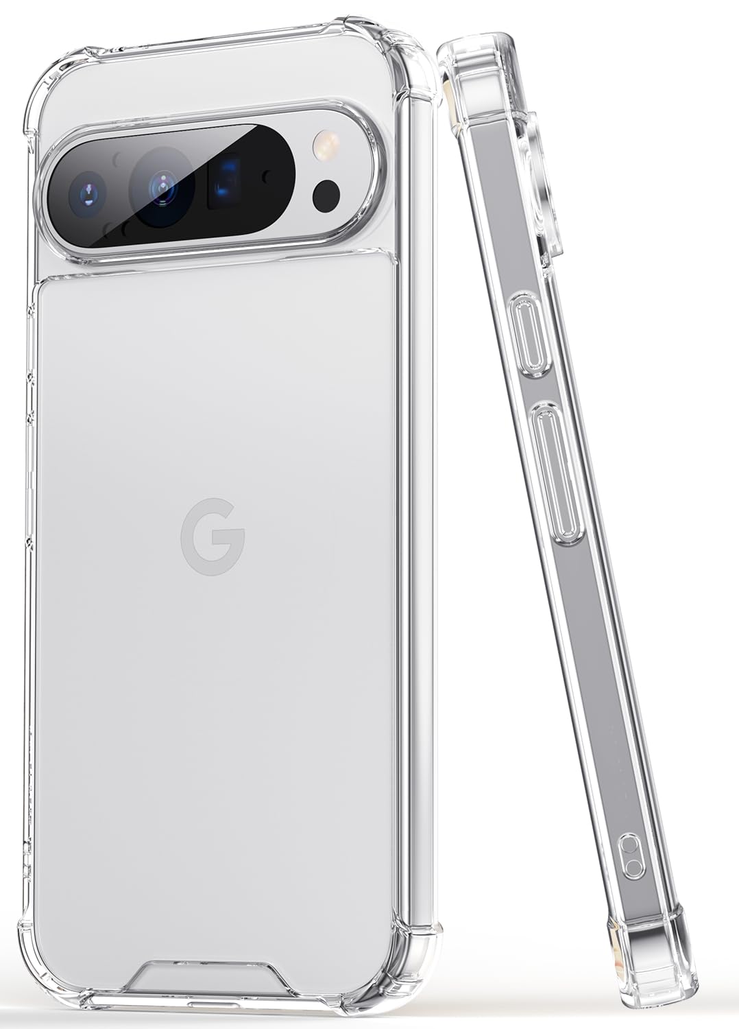 SALAWAT for Google Pixel 9 Pro XL Case, Clear Cute Gradient Slim Phone Case Cover Reinforced TPU Bumper Hard PC Back Shockproof Protective Case for Pixel 9 Pro XL 2024 (Crystal Clear)