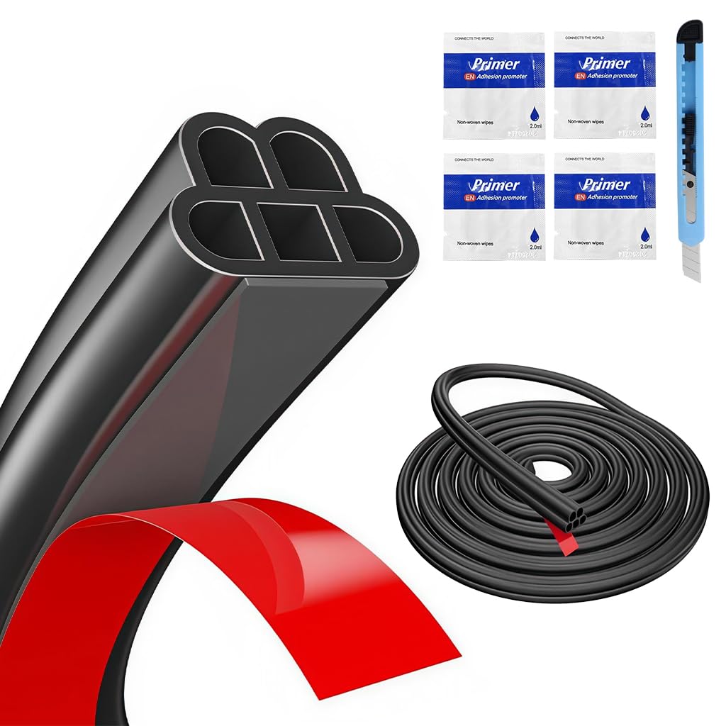 STHIRA® 52.5Ft Car Door Seal Strip Weather Stripping Car Rubber Seal Cuttable Door Edge Weather Strip Automotive Soundproof Door Trim Seal Universal Door Edge Rubber Trim for SUV, Van, Pickup Trunks-picture-30