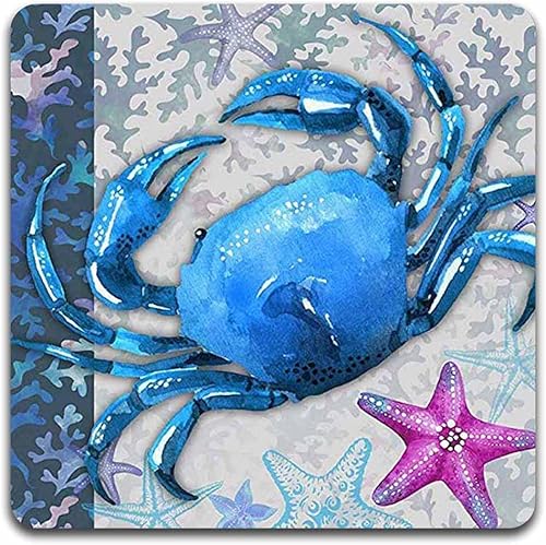 Miniatura 2 de Marine Life - Juego de 4 posavasos cuadrados hechos de tela de poliéster y goma reciclada