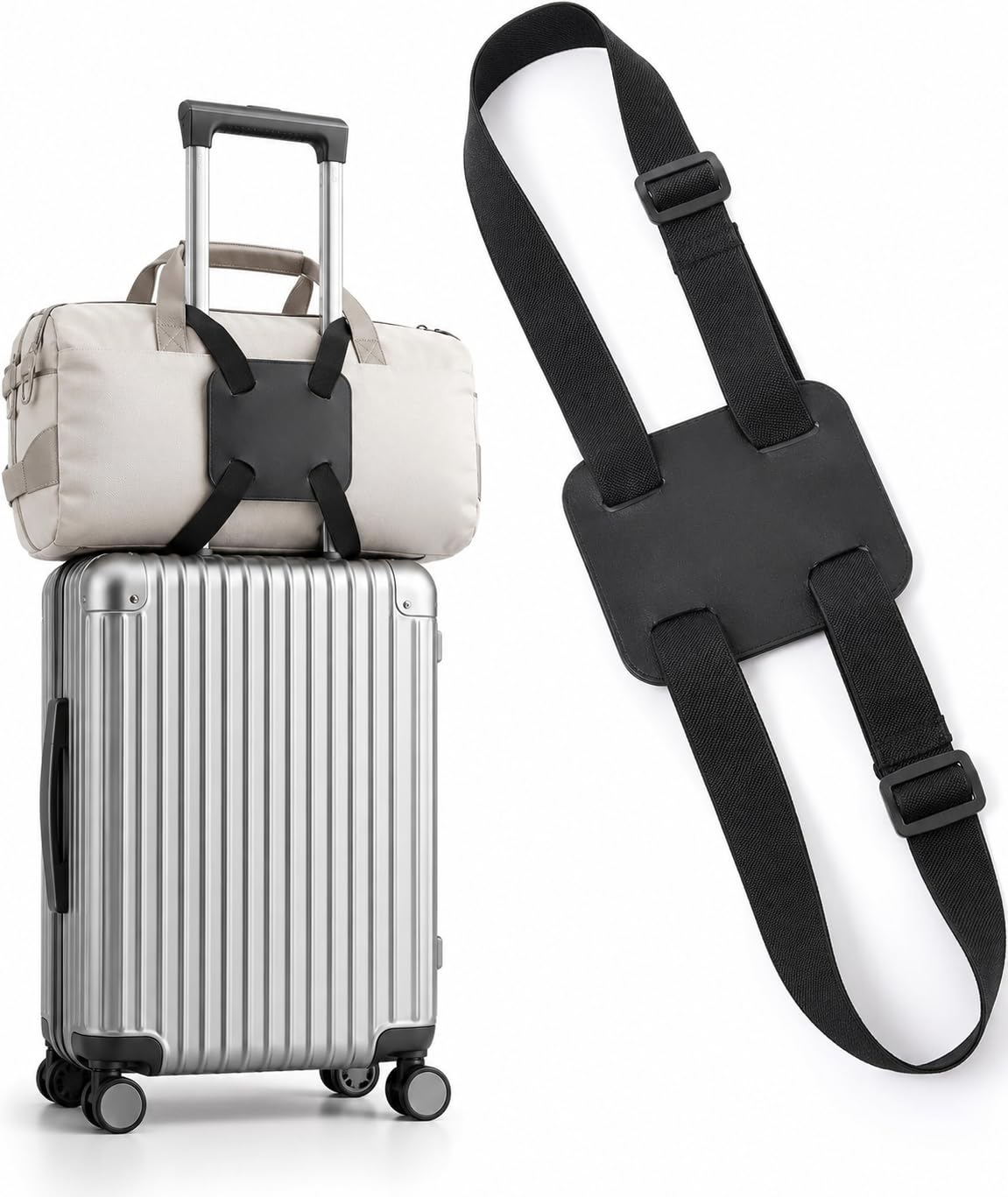 Luggage Straps, Luggage Straps for Suitcases, Adjustable Elastic Travel Bungee Straps with Quick-Release Buckles, Universal Fit for Most Suitcase and Trolley Case Sizes, Black Color Design-image-30