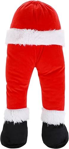 Miniatura 1 de MAGICLULU Patas de Navidad, 1 pieza de patas falsas de Papá Noel rojo, ornamento para patas de árbol de Navidad, pata de Papá Noel rellena pegada en