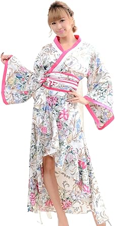 Amazon.co.jp: [Lady Lazy] [レディレイジー] フリル 浴衣 花柄 着物