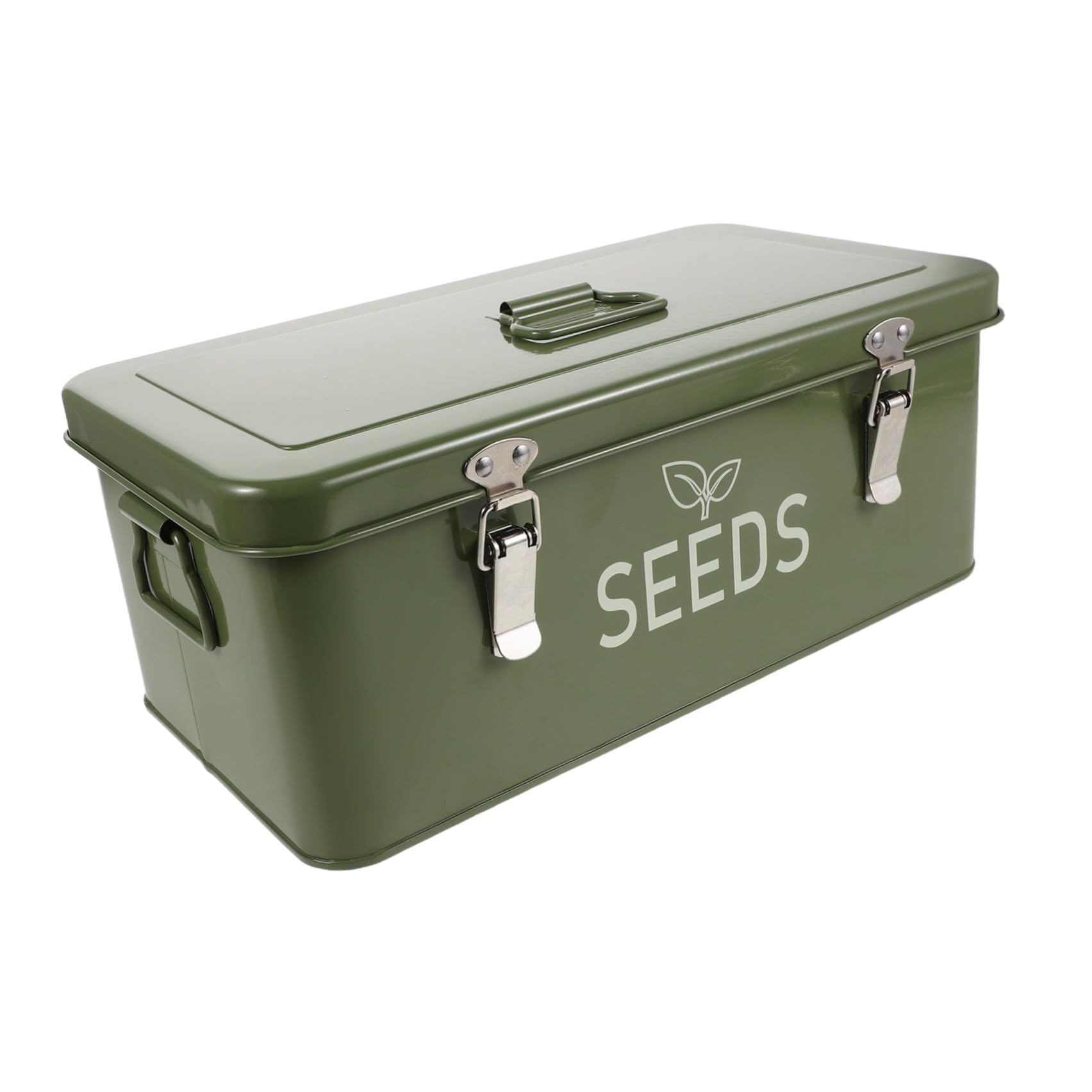 Saatgutaufbewahrungsbox Organizer aus Eisen mit Griff und Schloss